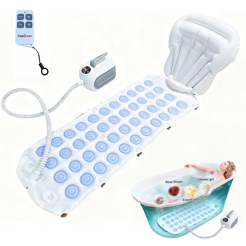 Bathtub Pillow Inflatable - Masażer do kąpieli bąbelkowej, przenośna podkładka