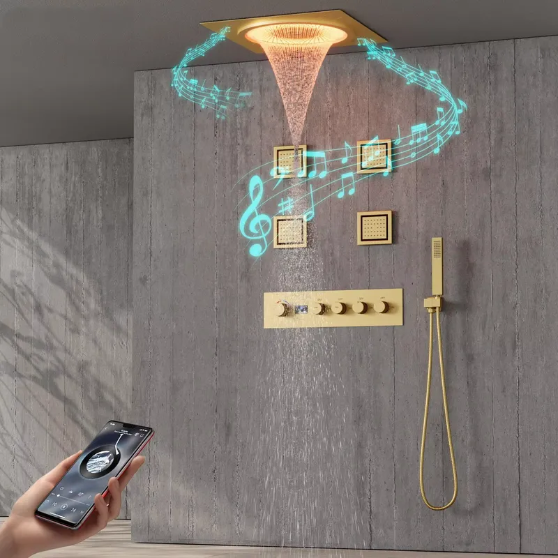 Home And Bathroom - Inteligentny zestaw prysznicowy LED z muzyką,