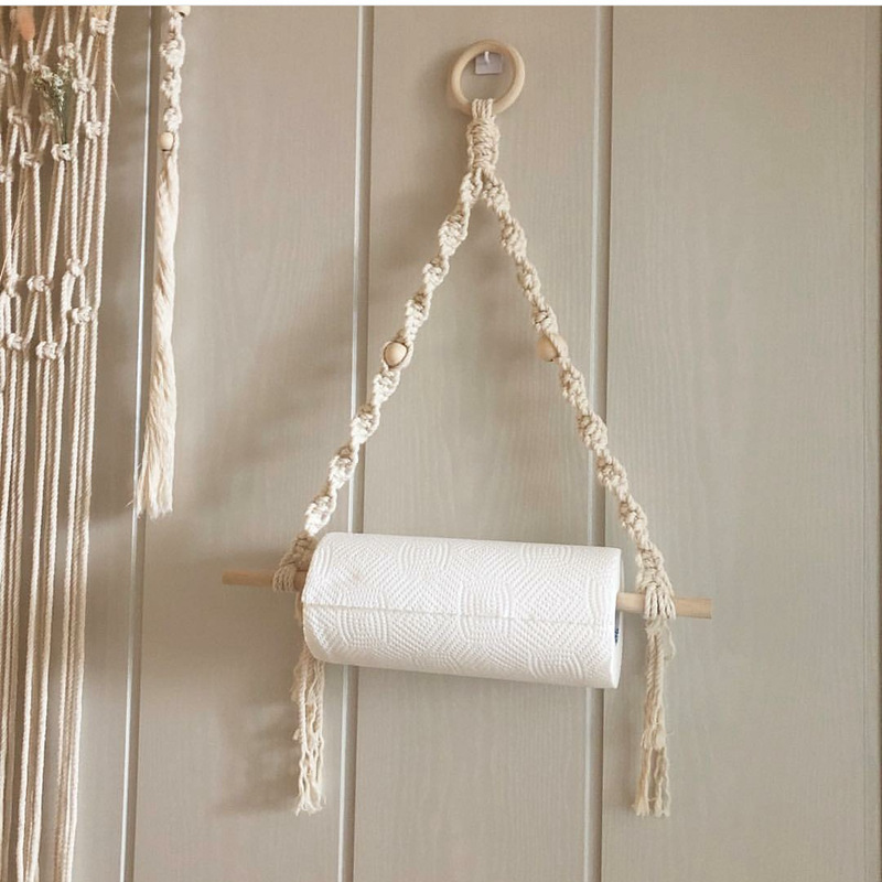 Home Bathroom Paper Towels - Makrama uchwyt na ręcznik papierowy makrama