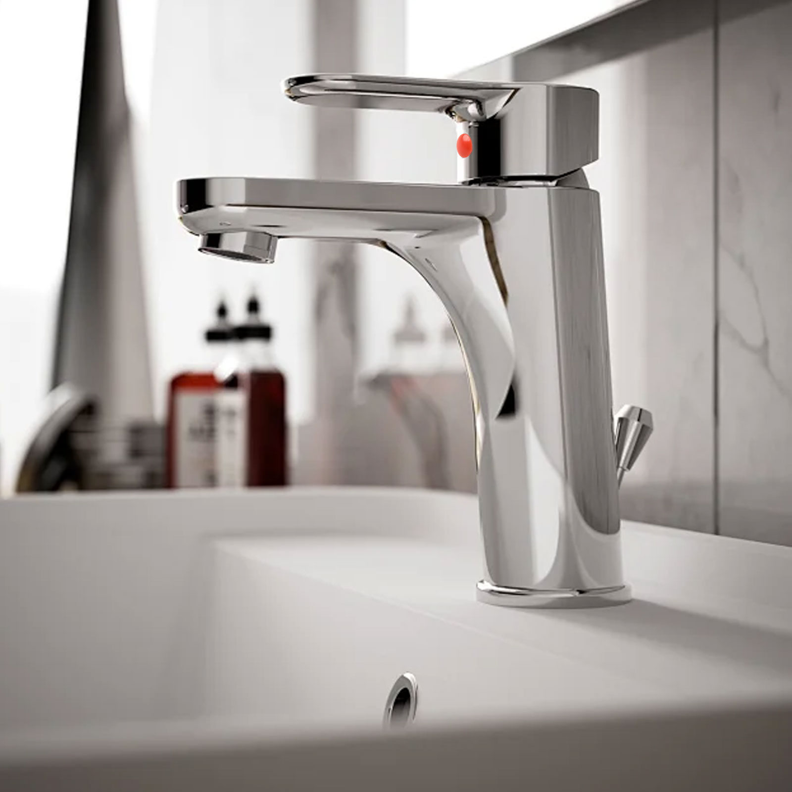 Home Bathroom Dimensions - Czerwono-niebieskie etykiety na kran, etykiety na