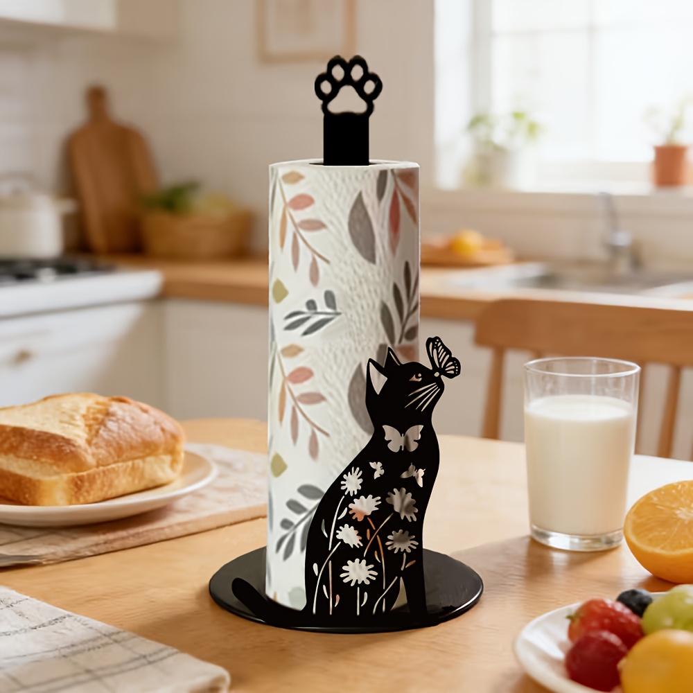 Home Bathroom Paper Towels - 1 sztuka płaskiego, uroczego czarnego uchwytu