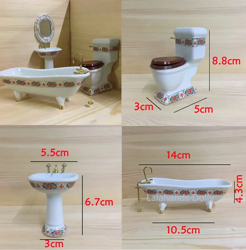 Home Bathroom Supplies - 4 sztuk/zestaw domek dla lalek Mini