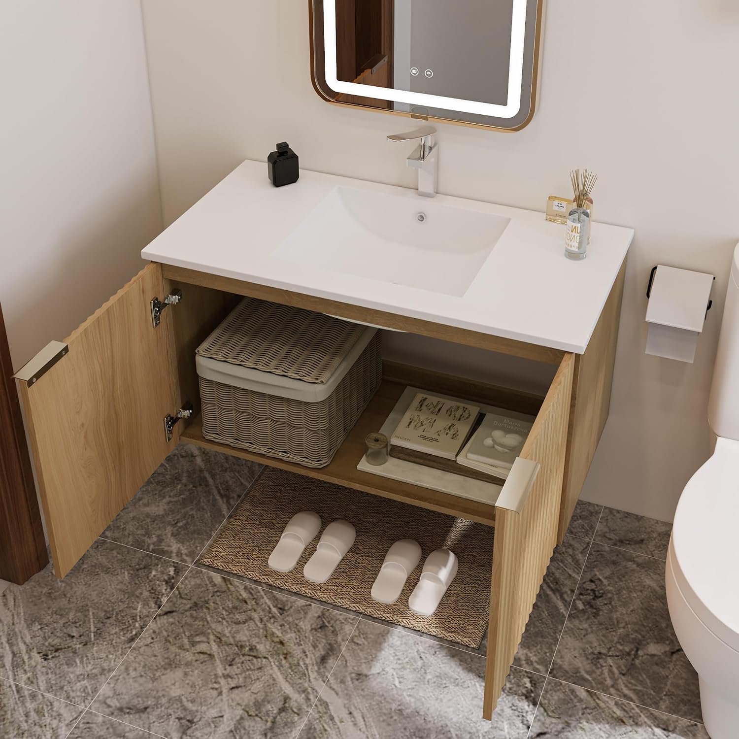 Nowoczesna wisząca szafka łazi – Home Design Bathroom recenzja i cena
