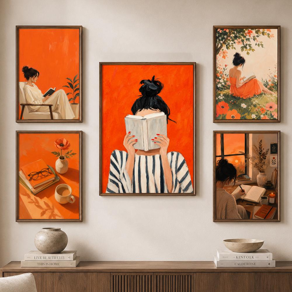 Pomarańczowy, przytulny plakat – Home Bathroom Scene recenzja i cena