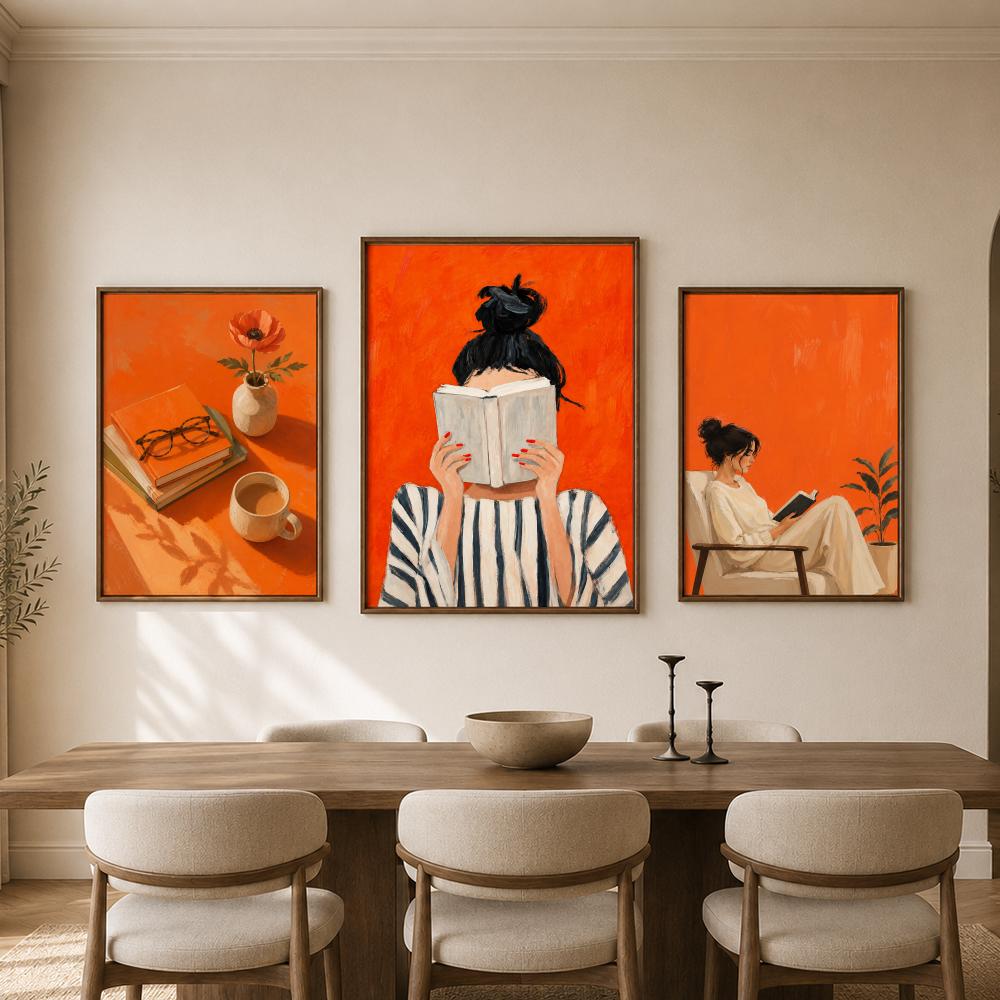 Pomarańczowy, przytulny plakat – Home Bathroom Scene recenzja i cena