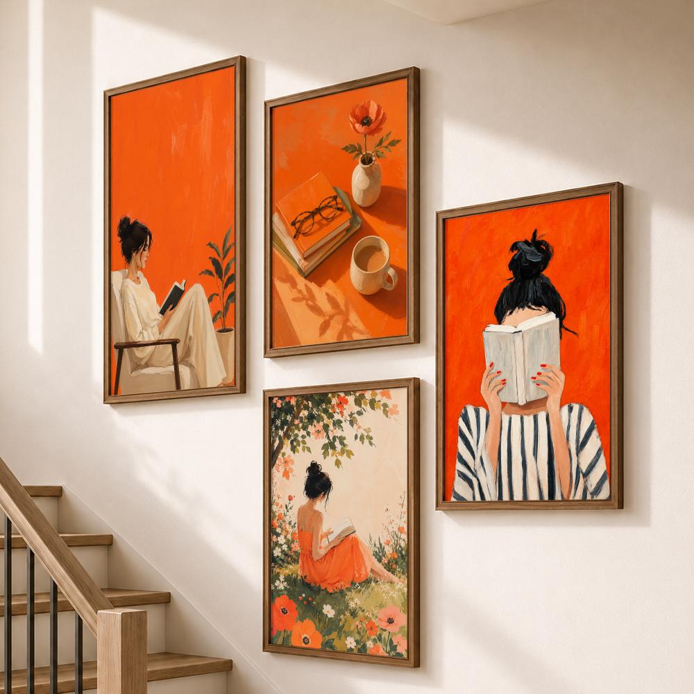 Pomarańczowy, przytulny plakat – Home Bathroom Scene recenzja i cena