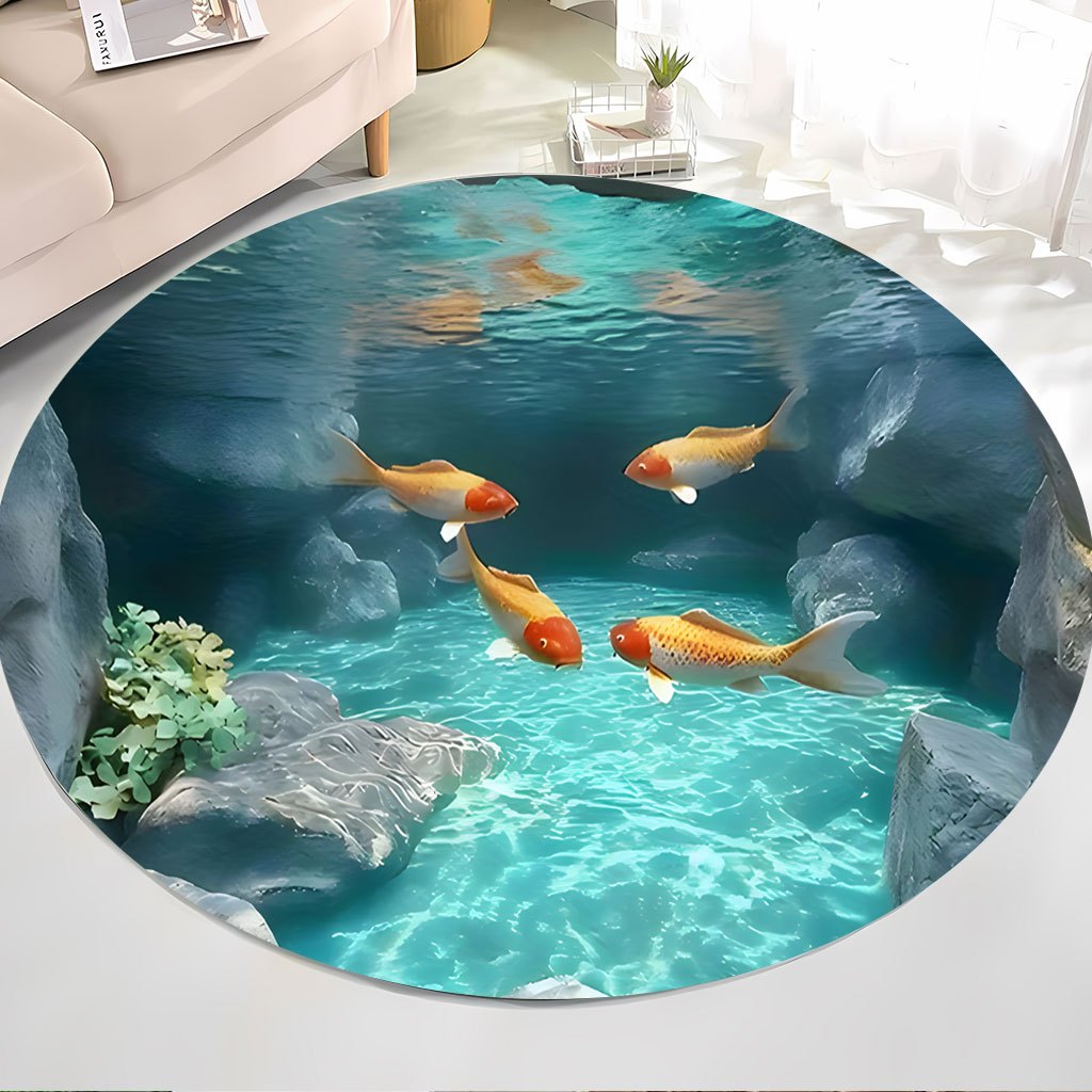 Okrągły dywan z polaru z motyw – Home Bathroom Scene recenzja i cena