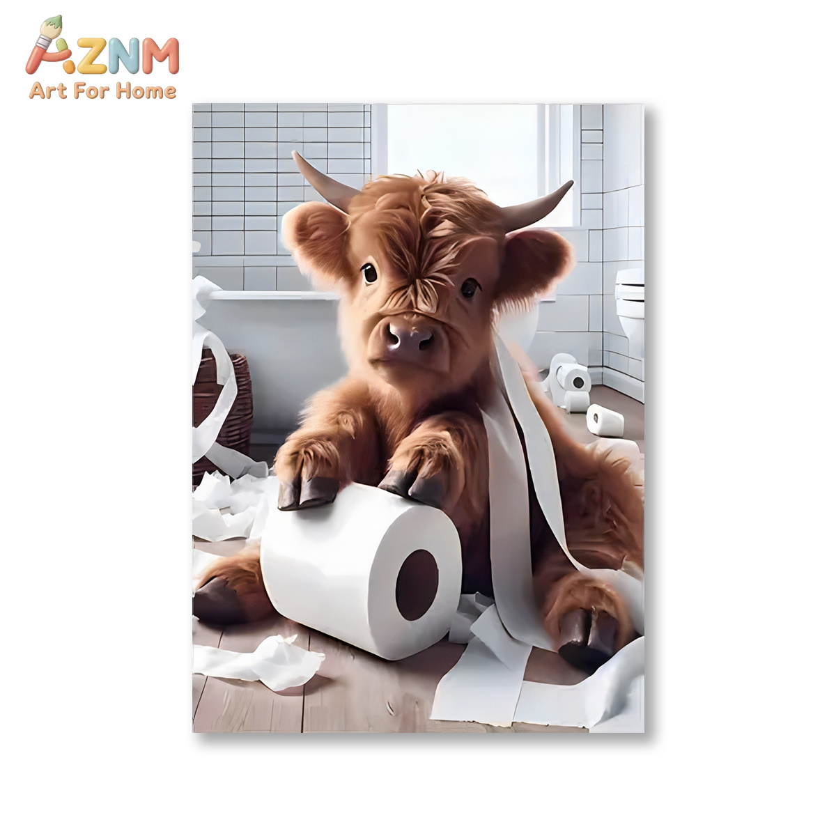 AZNM Zabawny Obraz na Płótnie  – Home Bathroom Scene recenzja i cena