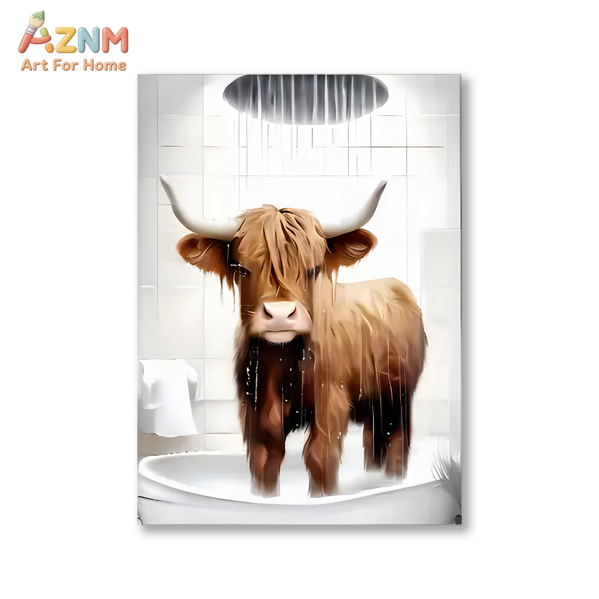 AZNM Zabawny Obraz na Płótnie  – Home Bathroom Scene recenzja i cena
