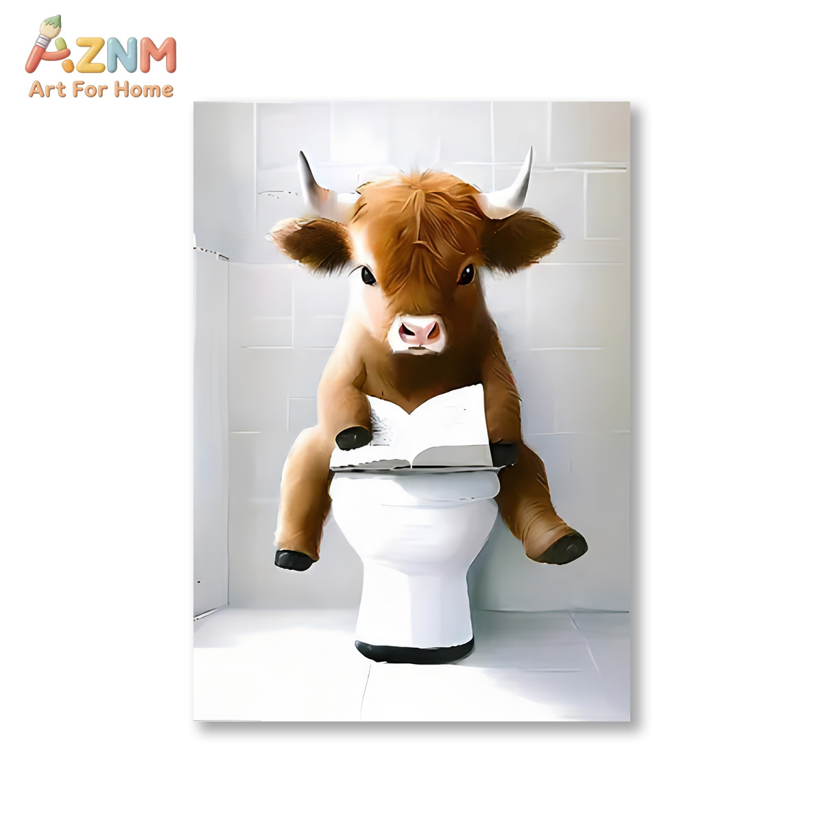 AZNM Zabawny Obraz na Płótnie  – Home Bathroom Scene recenzja i cena